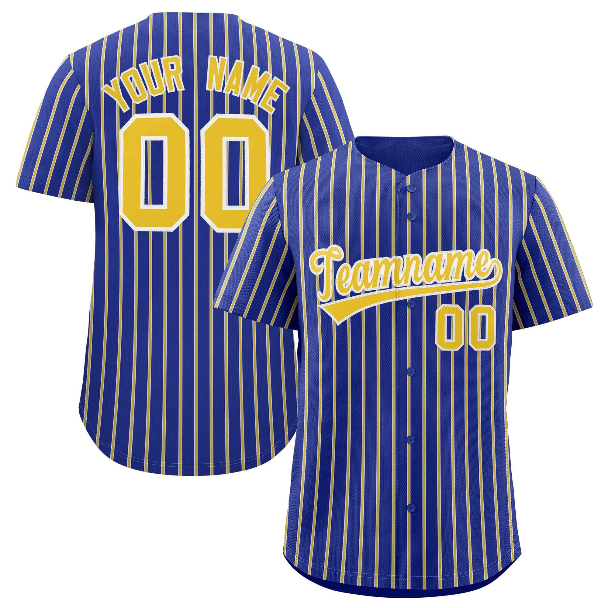Custom Royal White Tricolor Stripe Fashion Authentic Baseball Jersey