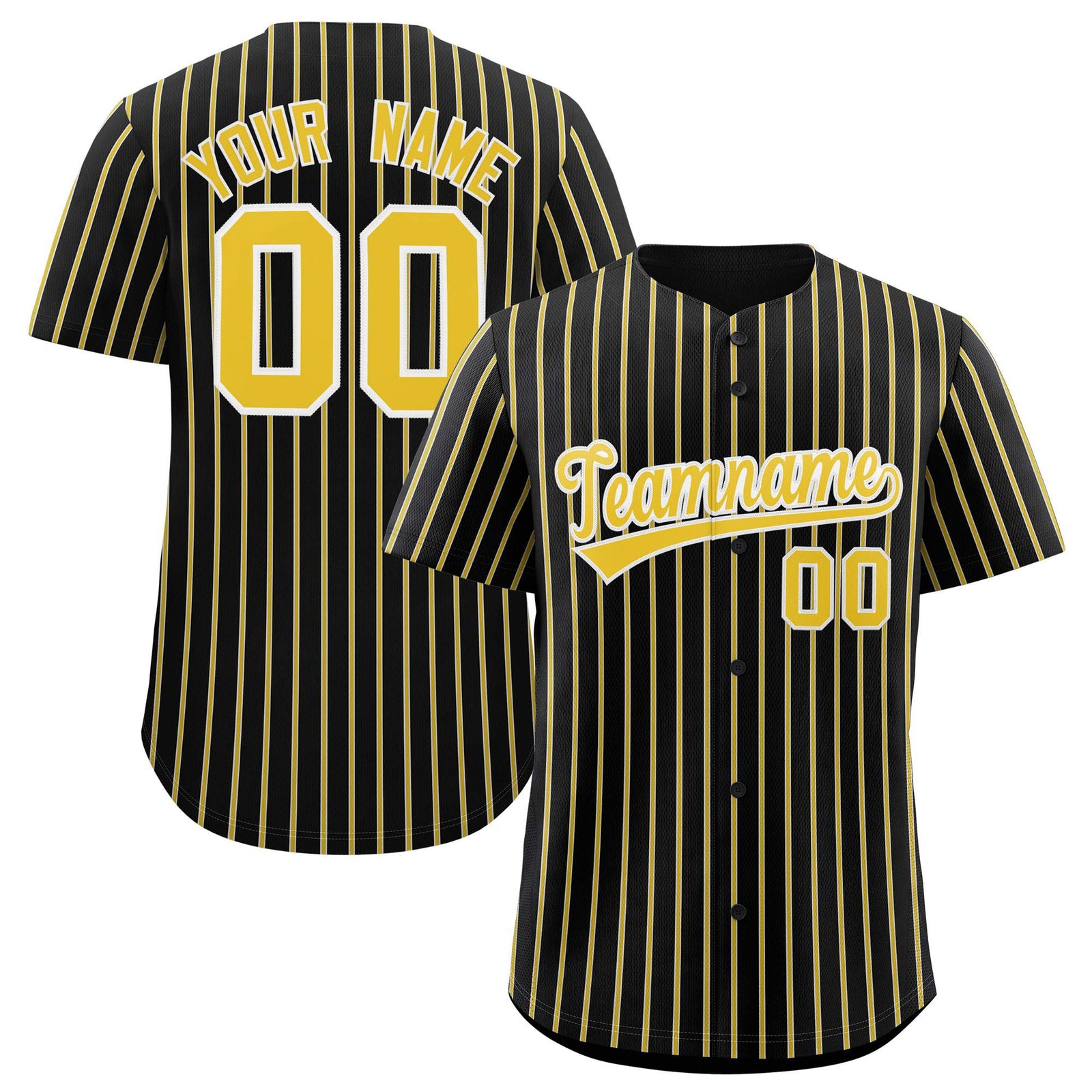 Custom Black White Tricolor Stripe Fashion Authentic Baseball Jersey
