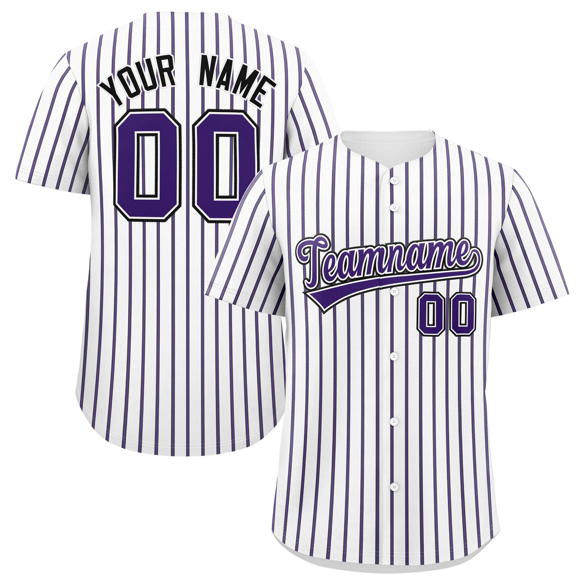 Custom White Black Tricolor Stripe Fashion Authentic Baseball Jersey