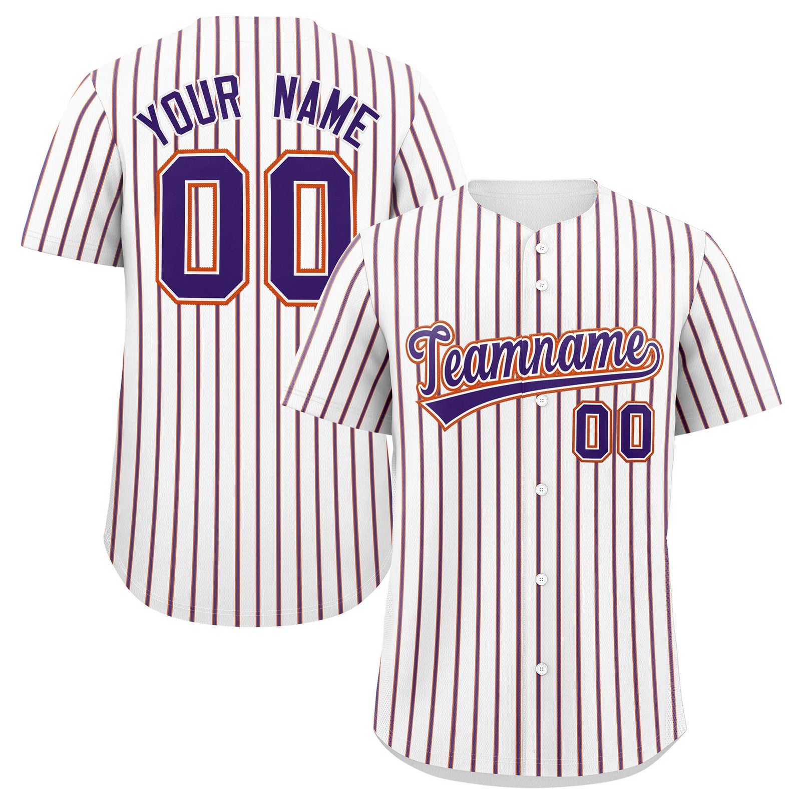 Custom White Orange Tricolor Stripe Fashion Authentic Baseball Jersey