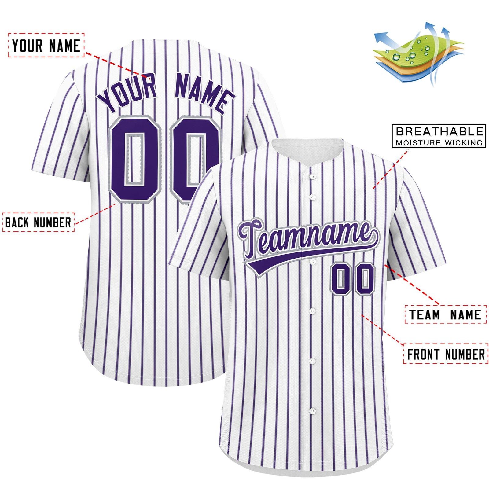 Custom White Gray Tricolor Stripe Fashion Authentic Baseball Jersey