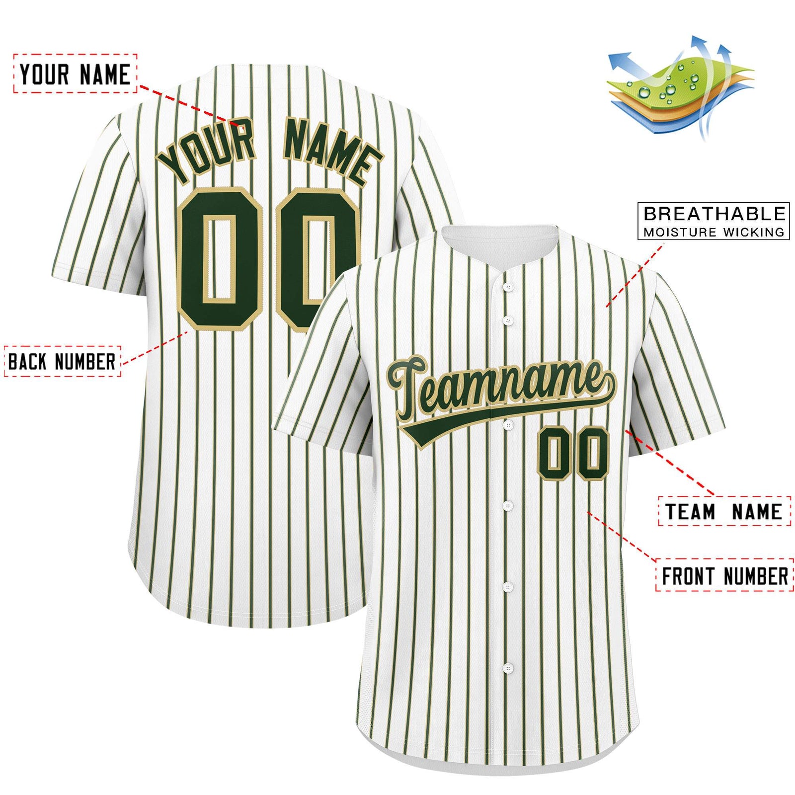Custom White Khaki Tricolor Stripe Fashion Authentic Baseball Jersey