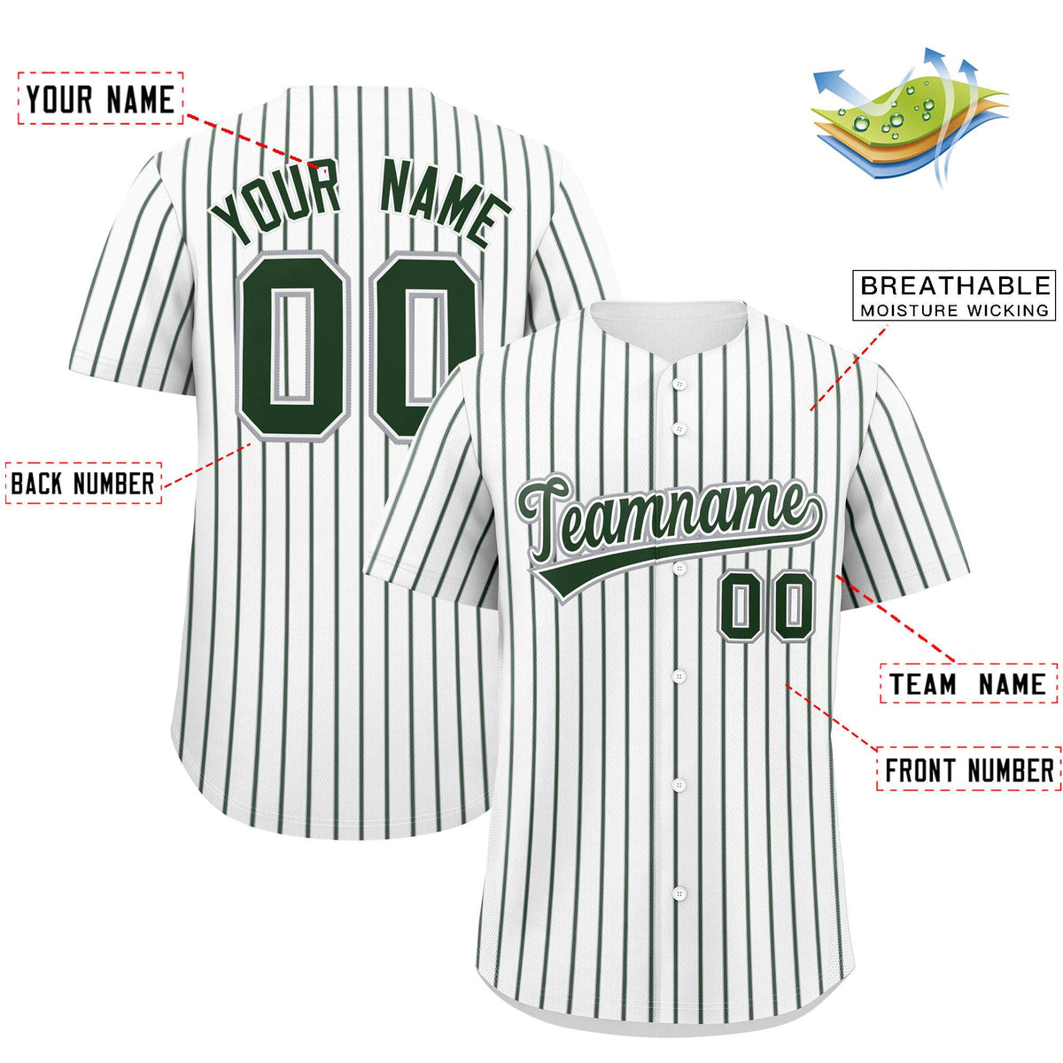 Custom White Gray Tricolor Stripe Fashion Authentic Baseball Jersey