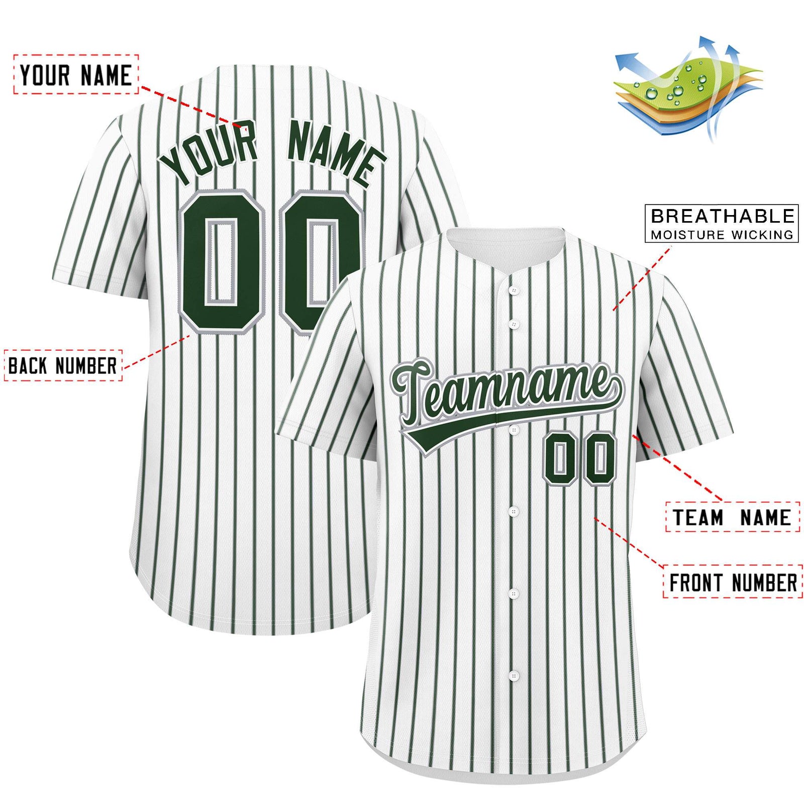 Custom White Gray Tricolor Stripe Fashion Authentic Baseball Jersey