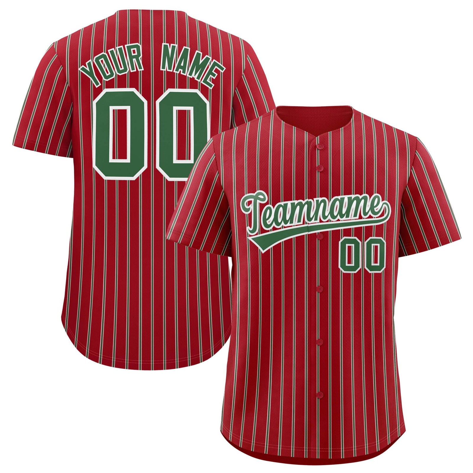 Custom Red White Tricolor Stripe Fashion Authentic Baseball Jersey