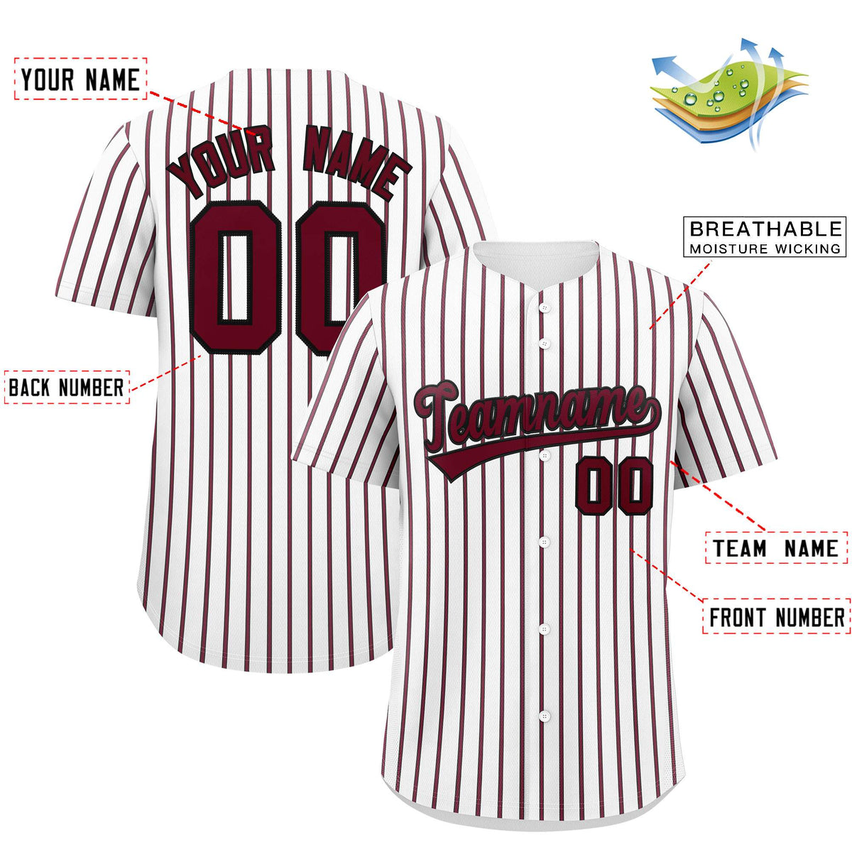 Custom White Black Tricolor Stripe Fashion Authentic Baseball Jersey