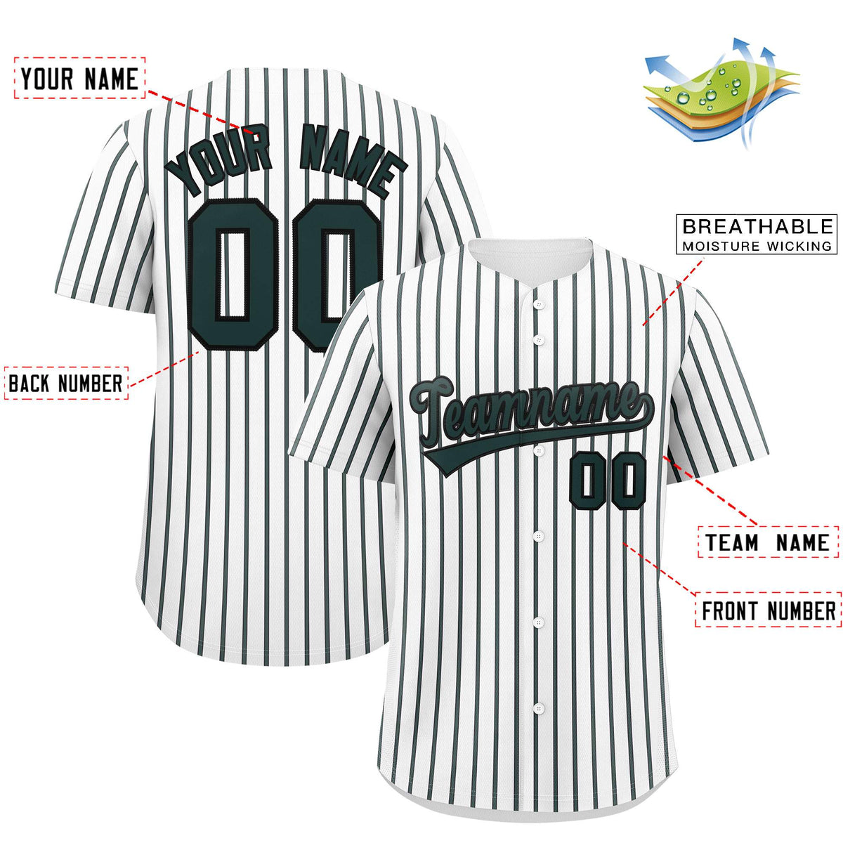 Custom White Black Tricolor Stripe Fashion Authentic Baseball Jersey