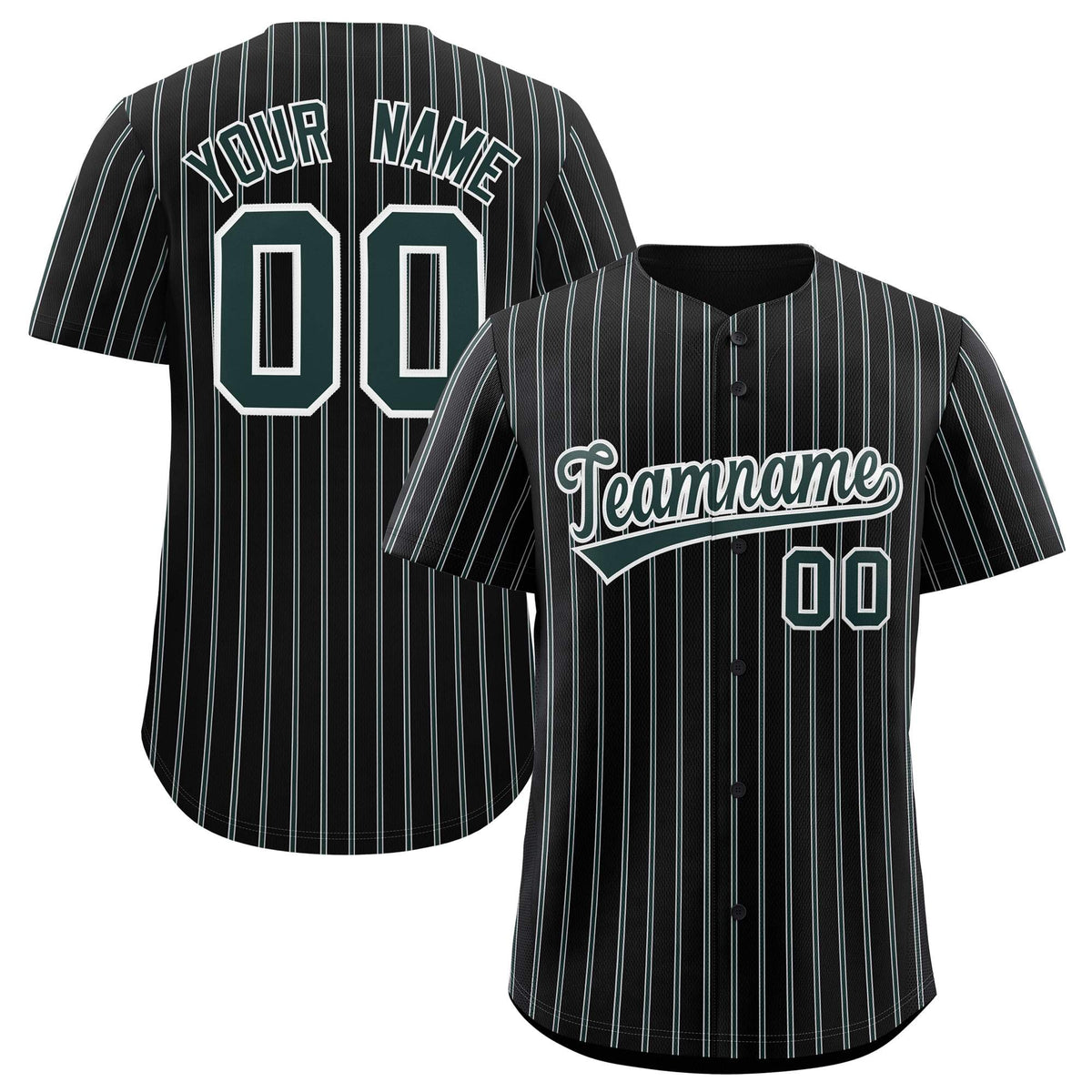 Custom Black White Tricolor Stripe Fashion Authentic Baseball Jersey