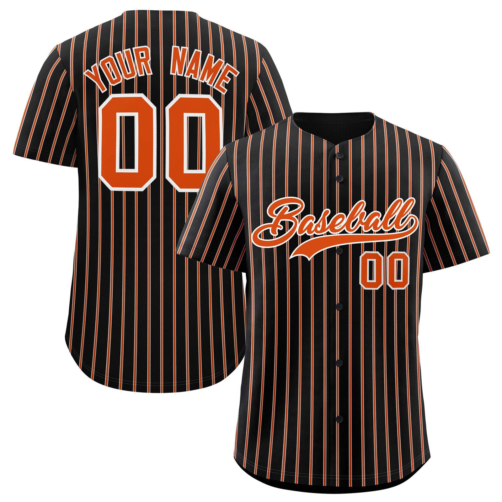 Custom Black White Tricolor Stripe Fashion Authentic Baseball Jersey