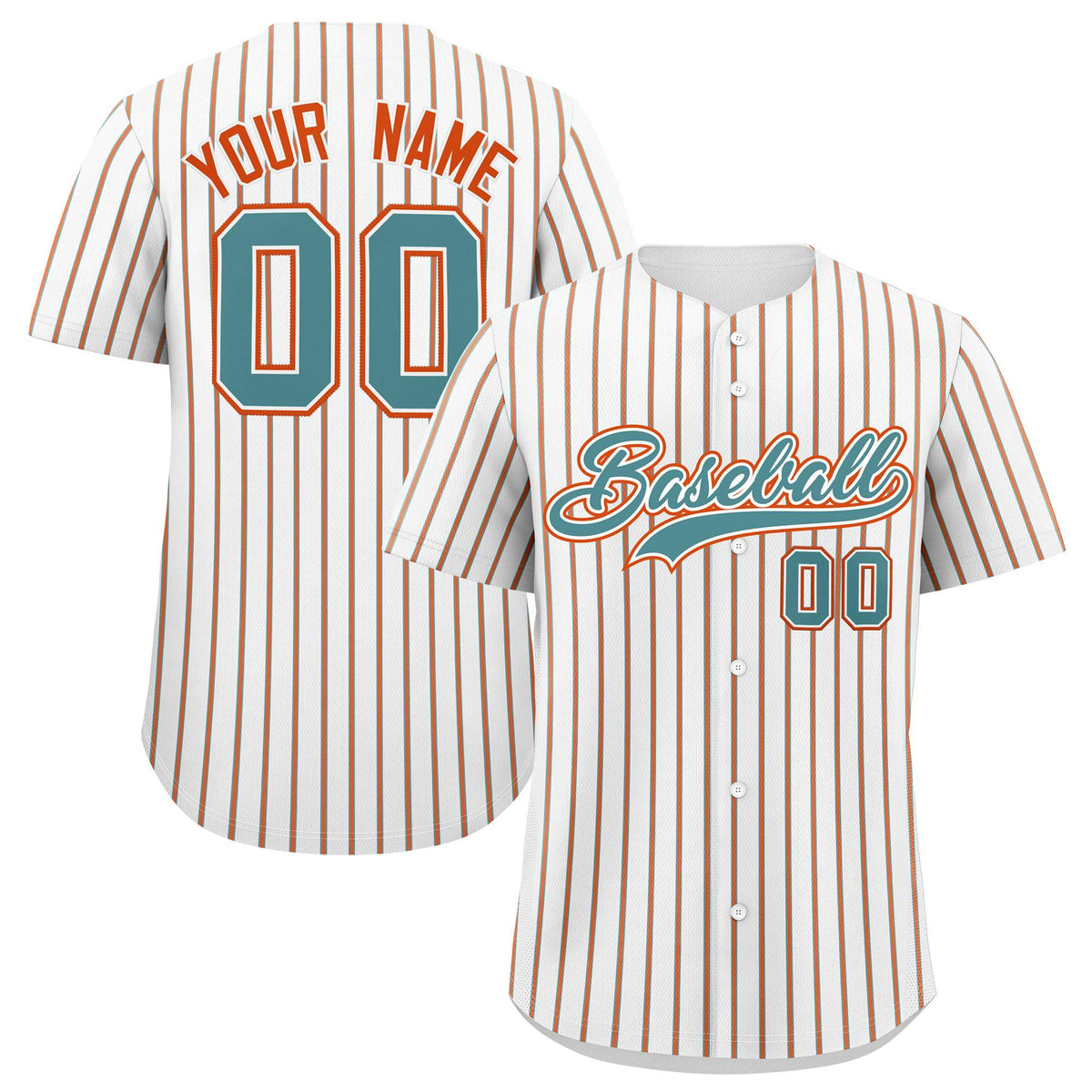 Custom White Aqua Tricolor Stripe Fashion Authentic Baseball Jersey