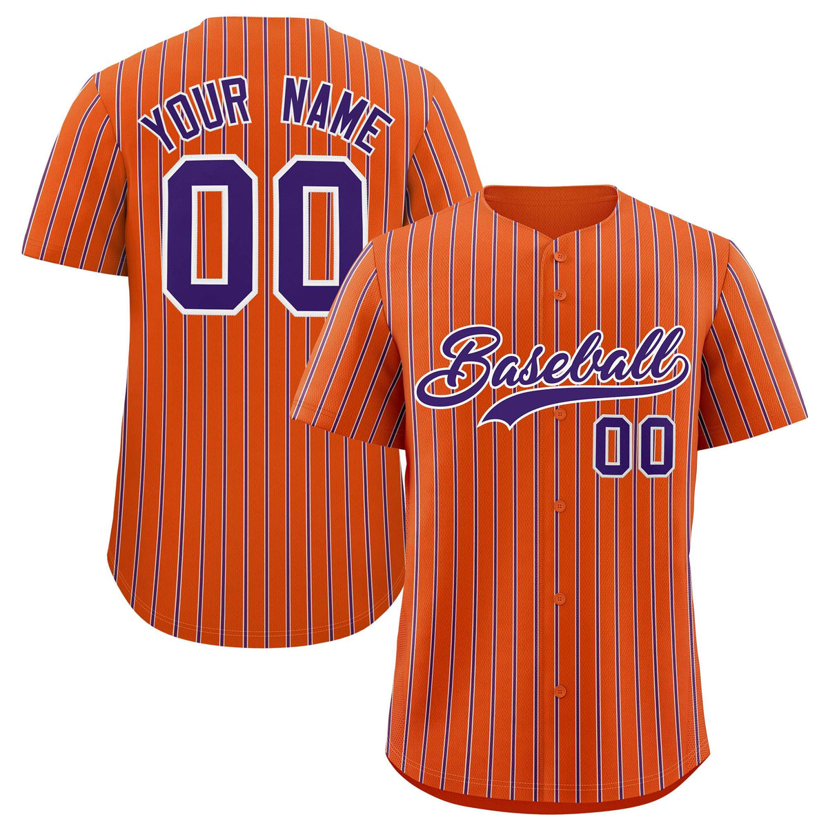 Custom Orange White Tricolor Stripe Fashion Authentic Baseball Jersey