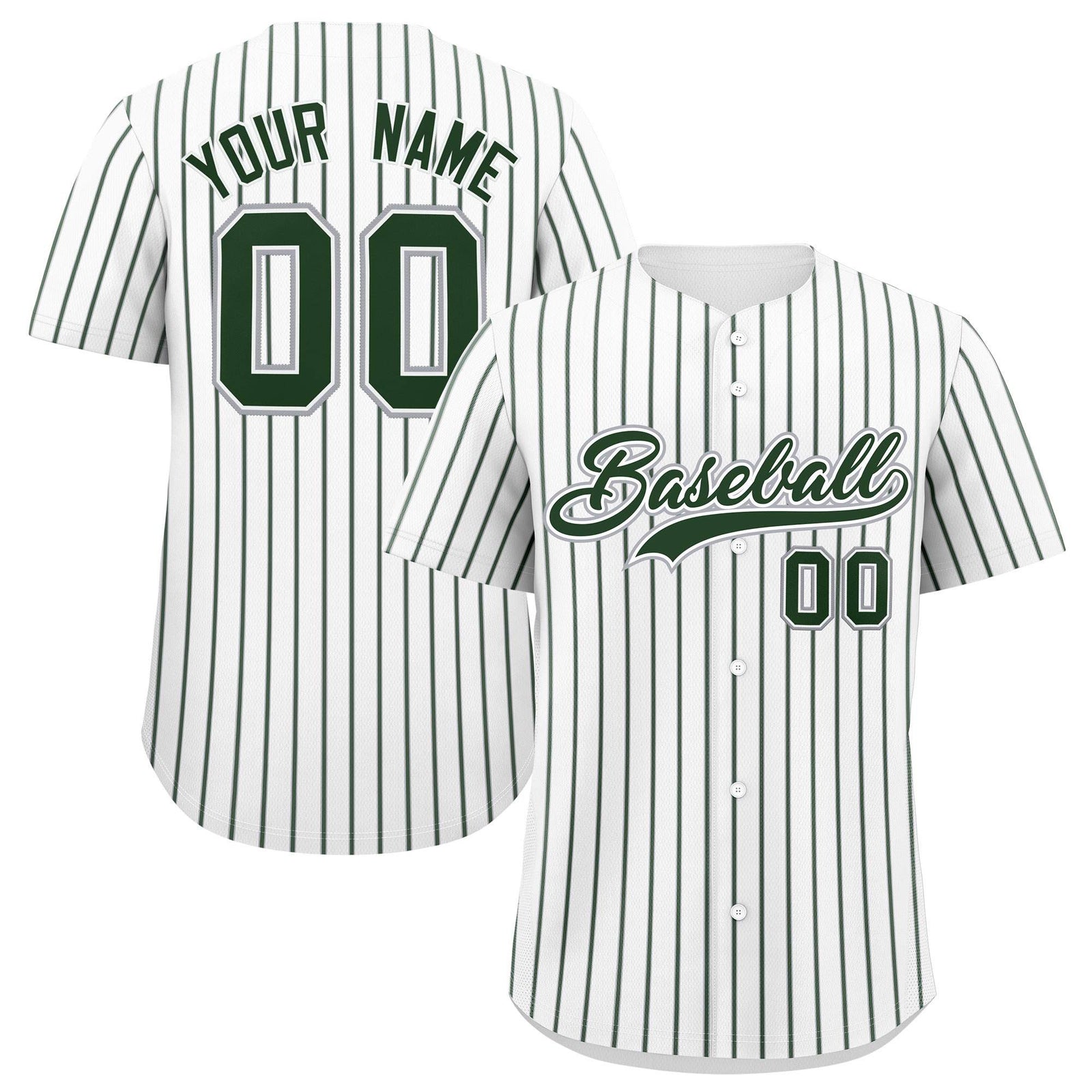 Custom White Gray Tricolor Stripe Fashion Authentic Baseball Jersey
