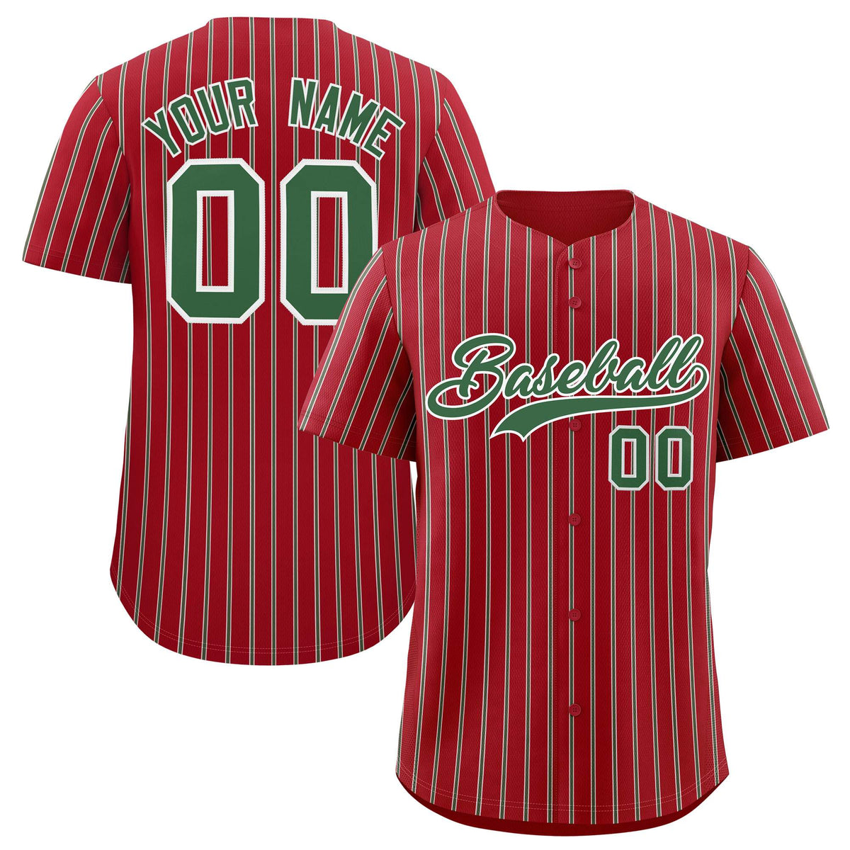 Custom Red White Tricolor Stripe Fashion Authentic Baseball Jersey