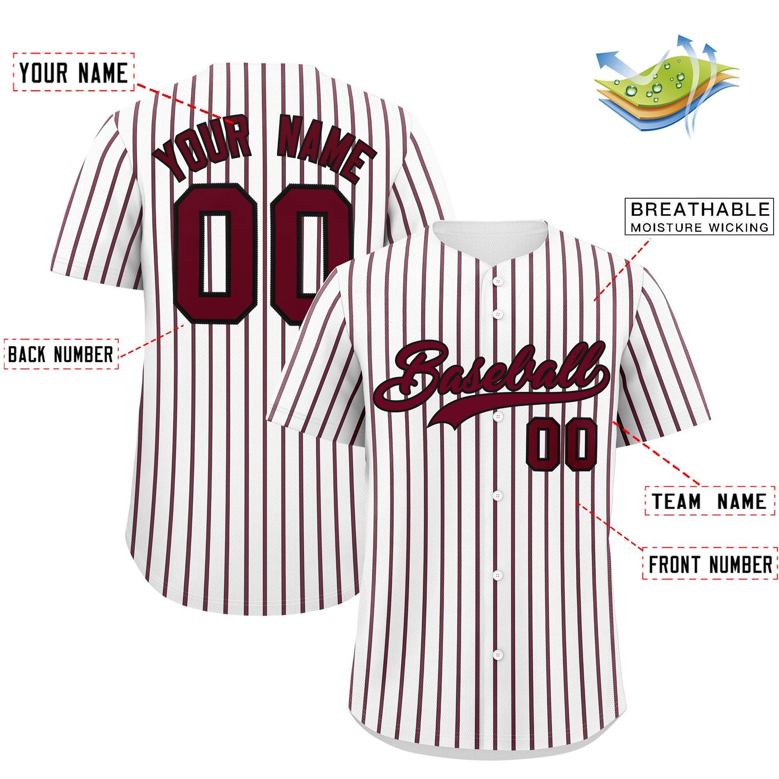 Custom White Black Tricolor Stripe Fashion Authentic Baseball Jersey