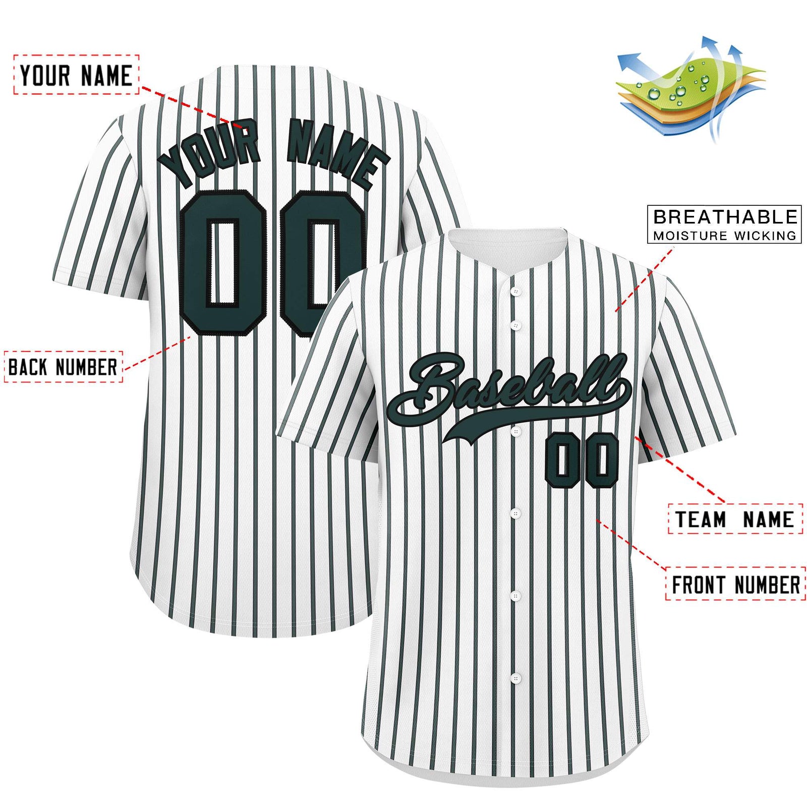 Custom White Black Tricolor Stripe Fashion Authentic Baseball Jersey