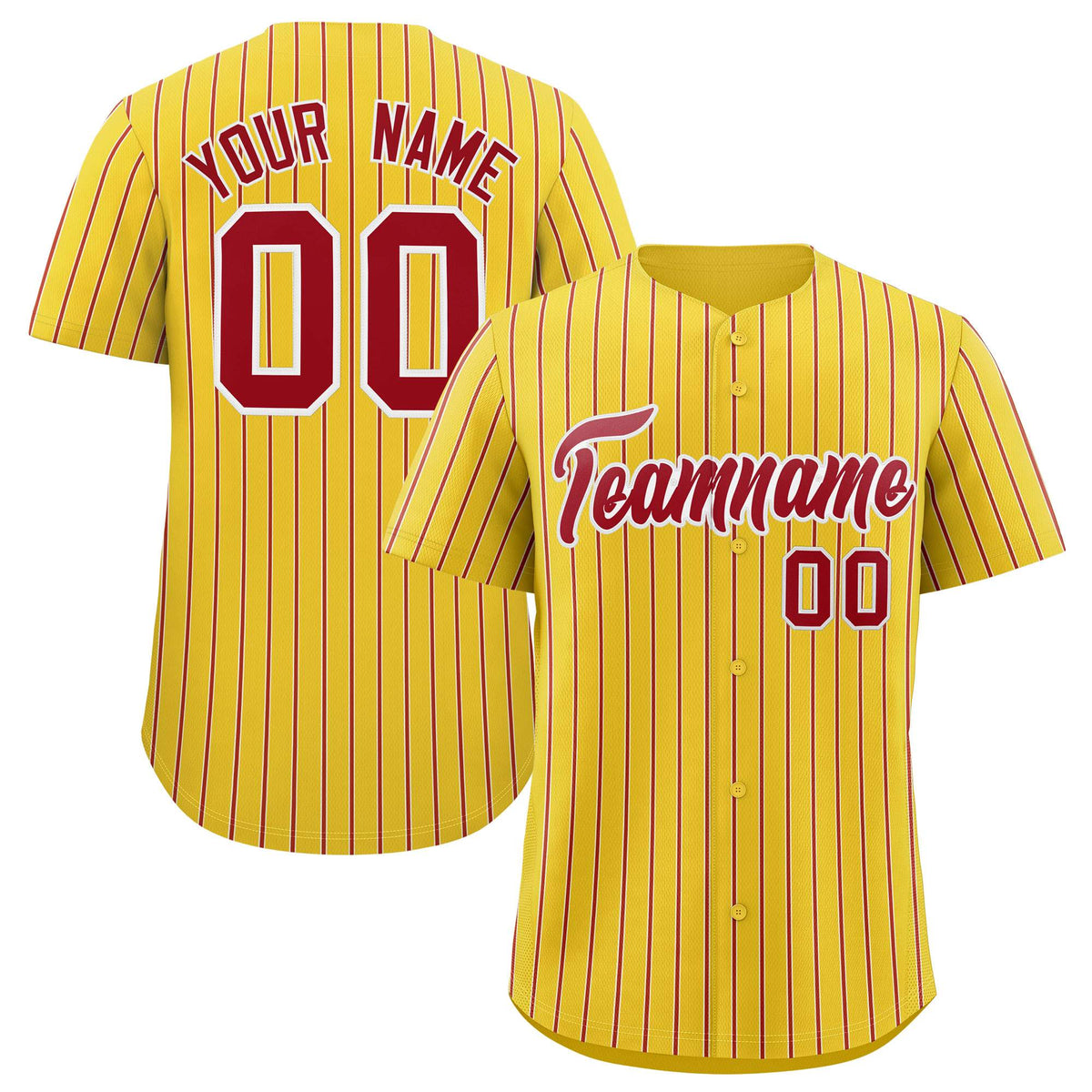 Custom Gold White Tricolor Stripe Fashion Authentic Baseball Jersey