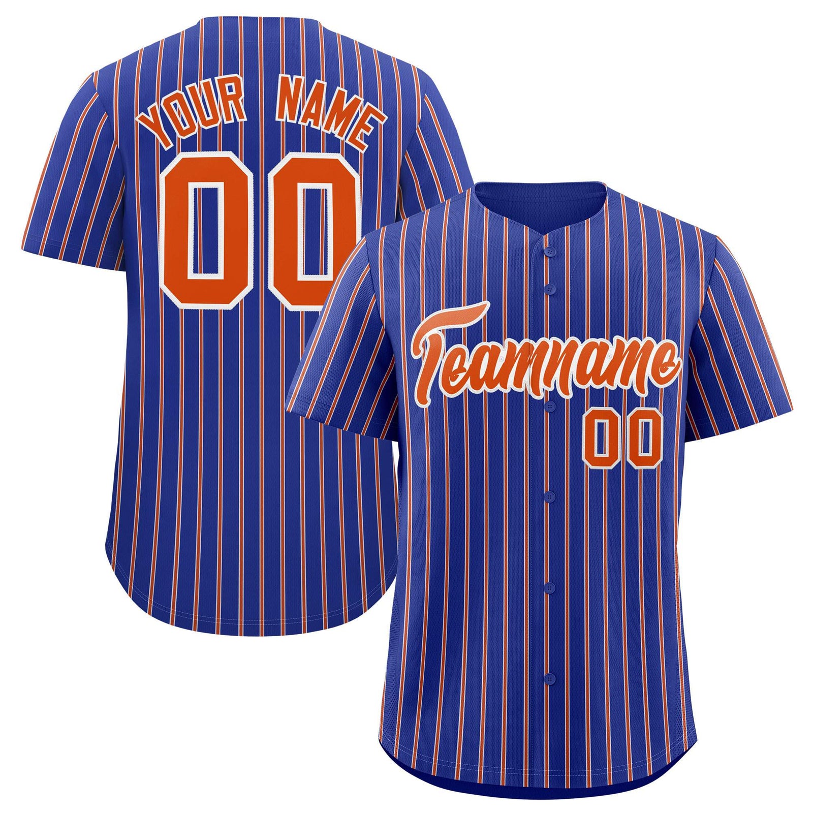 Custom Royal White Tricolor Stripe Fashion Authentic Baseball Jersey