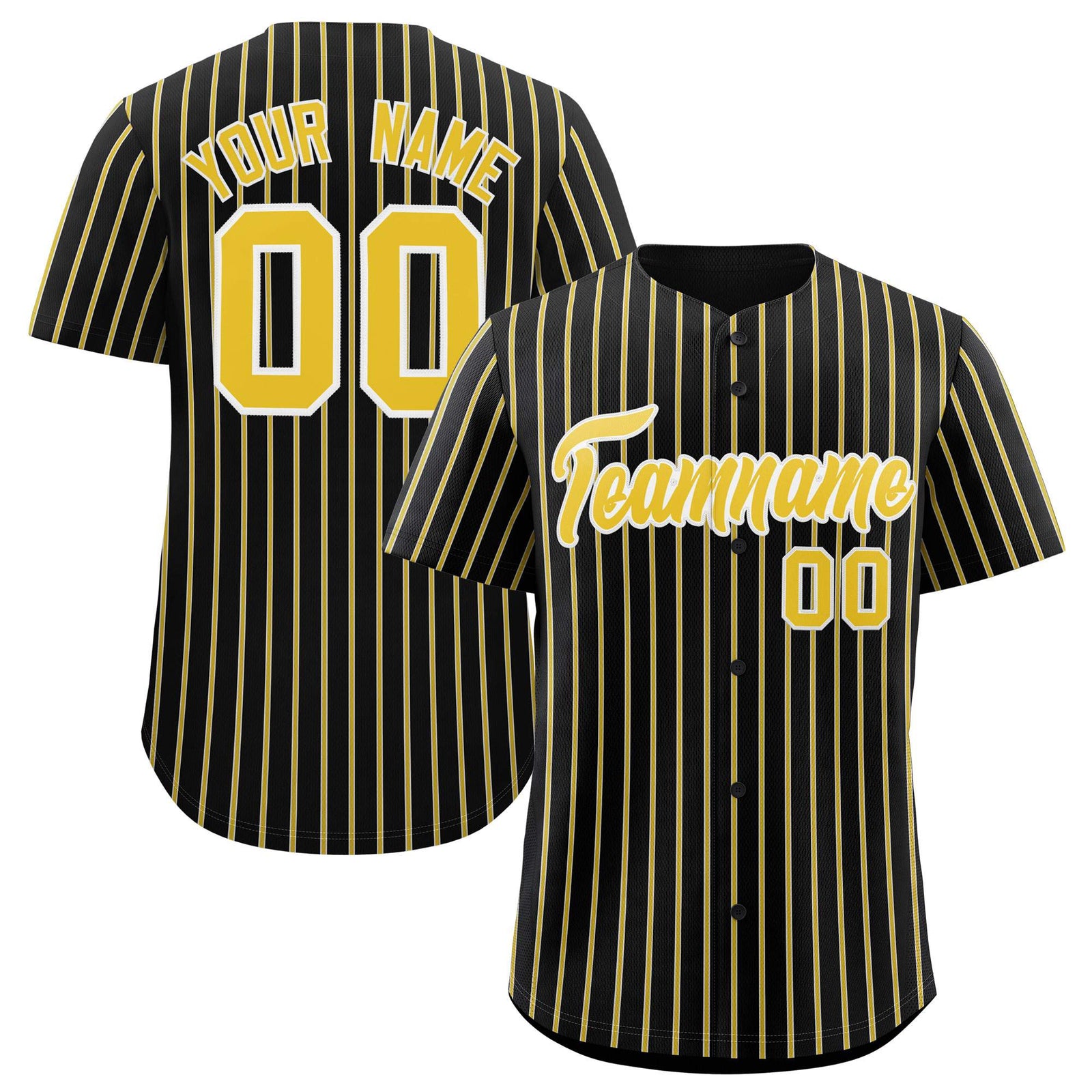 Custom Black White Tricolor Stripe Fashion Authentic Baseball Jersey