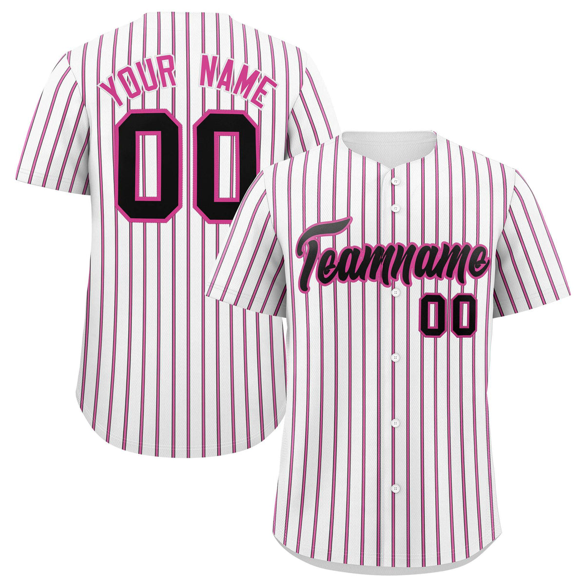 Custom White Black Tricolor Stripe Fashion Authentic Baseball Jersey