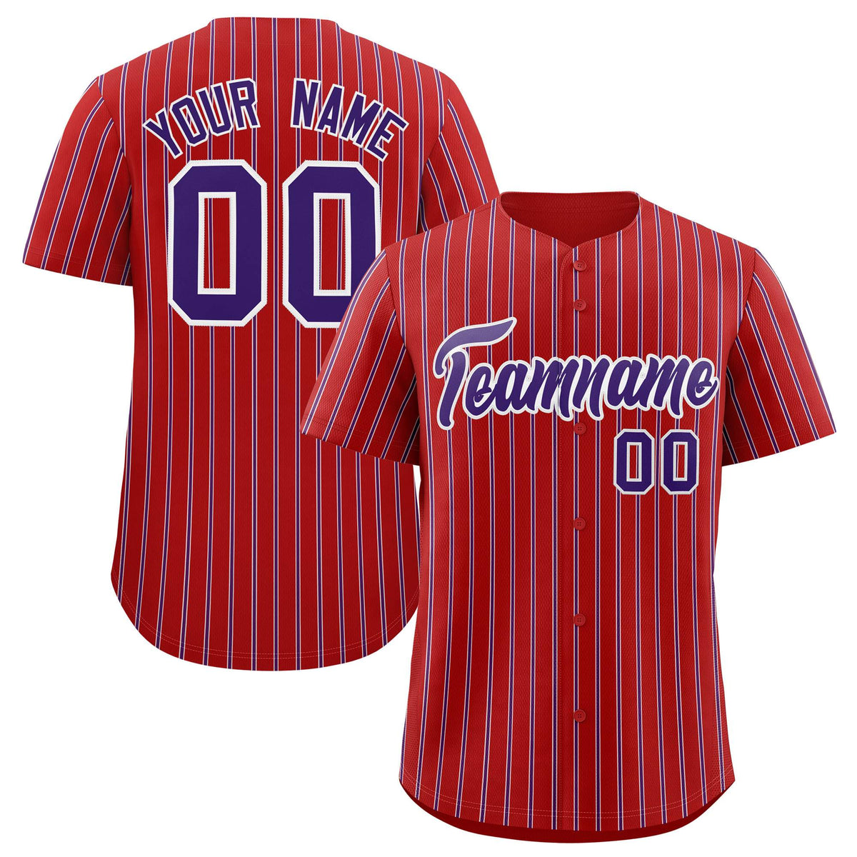 Custom Red White Tricolor Stripe Fashion Authentic Baseball Jersey