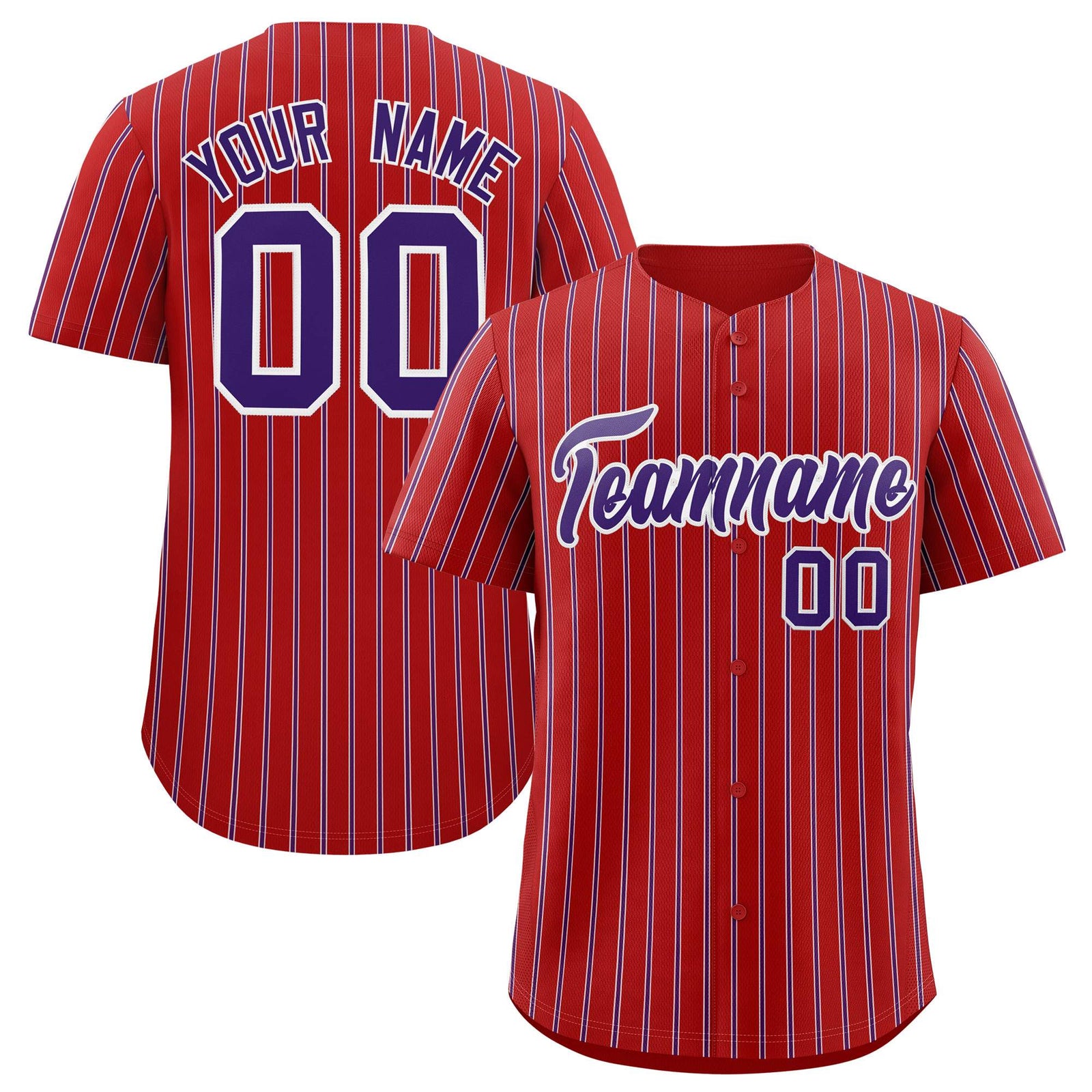 Custom Red White Tricolor Stripe Fashion Authentic Baseball Jersey