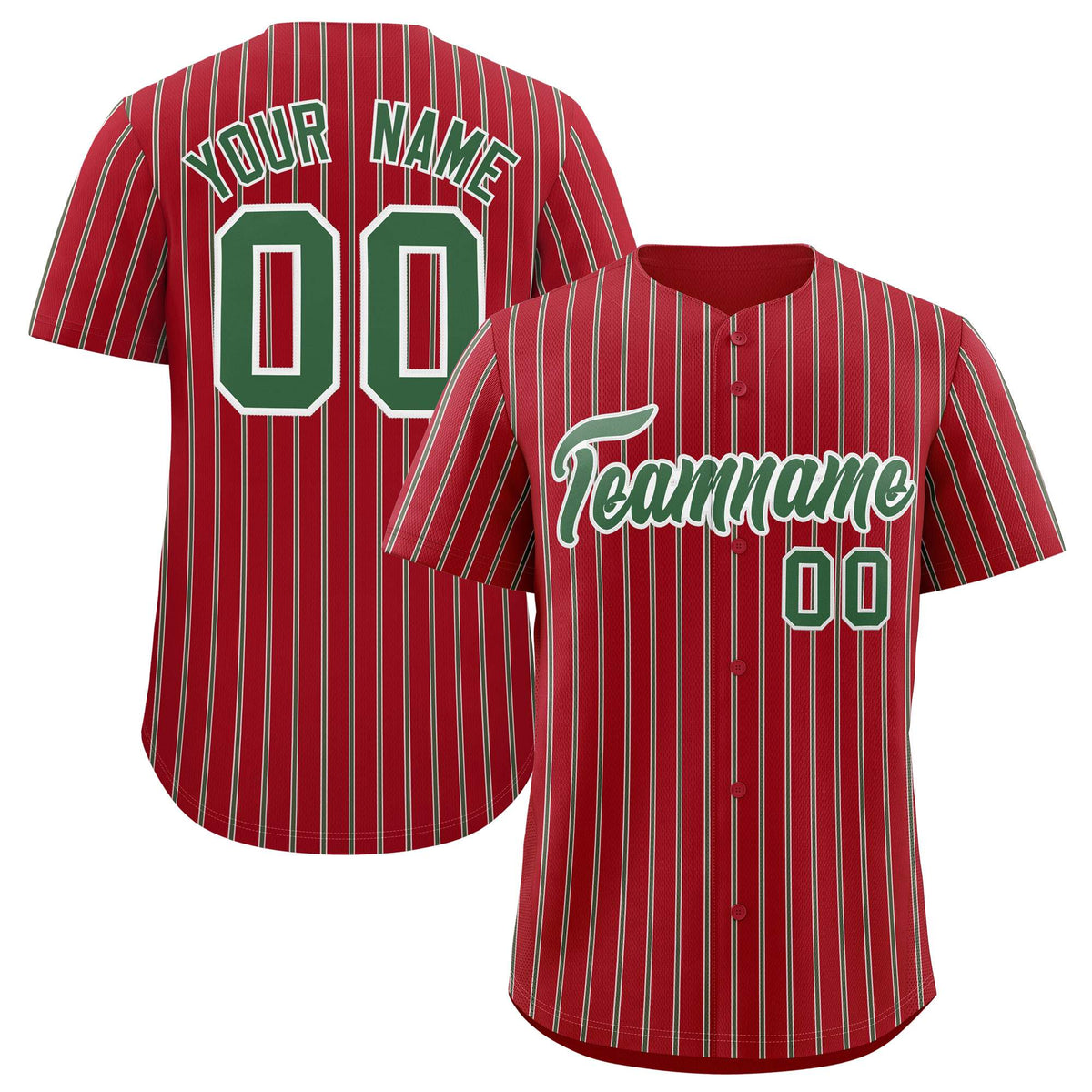 Custom Red White Tricolor Stripe Fashion Authentic Baseball Jersey