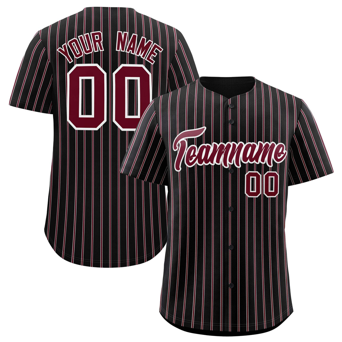 Custom Black White Tricolor Stripe Fashion Authentic Baseball Jersey