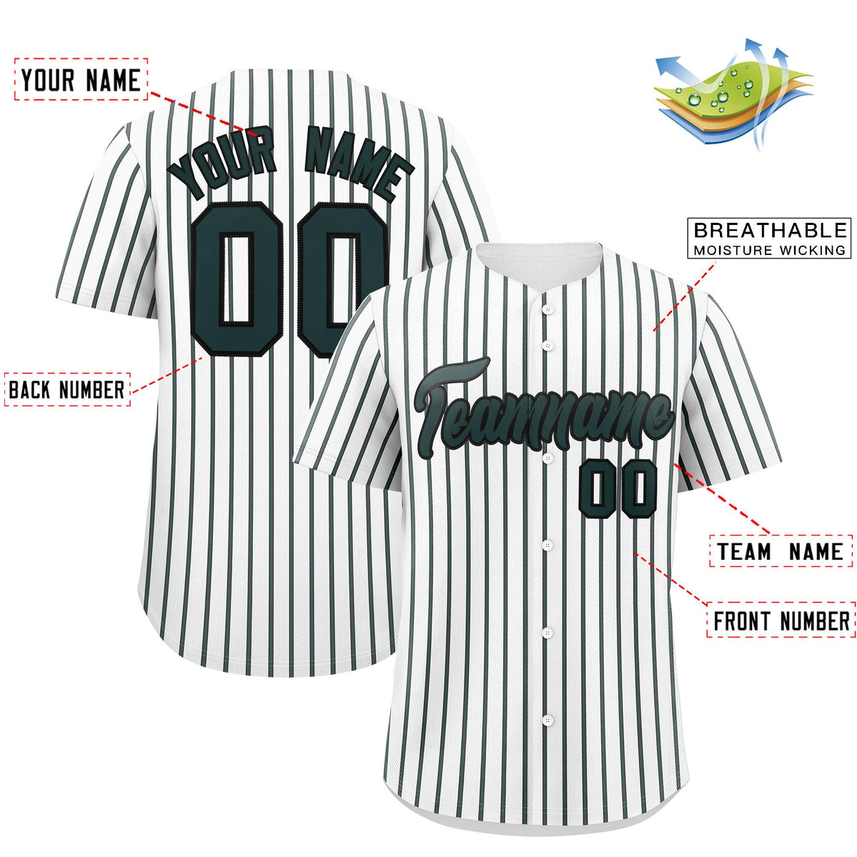 Custom White Black Tricolor Stripe Fashion Authentic Baseball Jersey