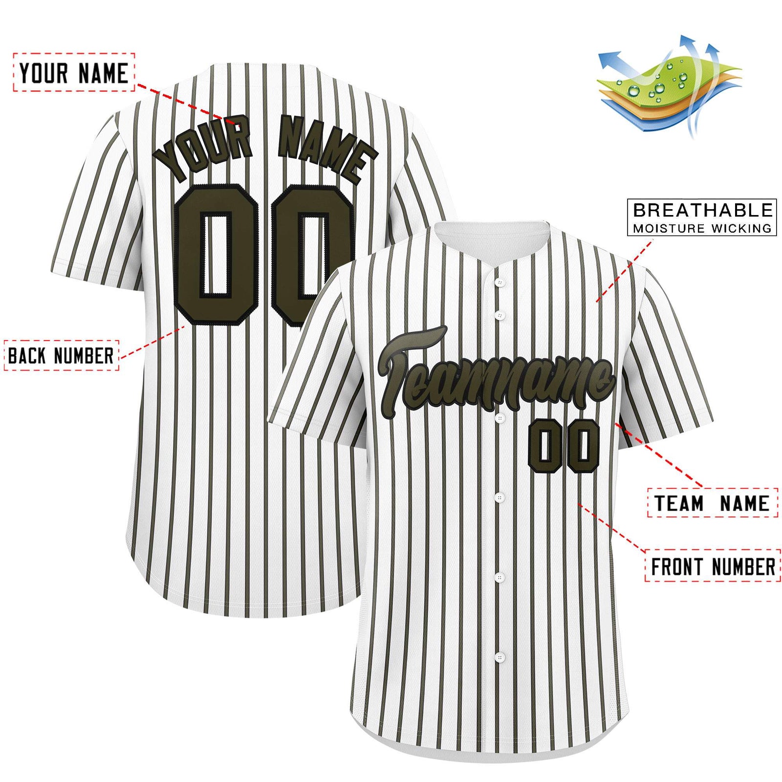Custom White Black Tricolor Stripe Fashion Authentic Baseball Jersey