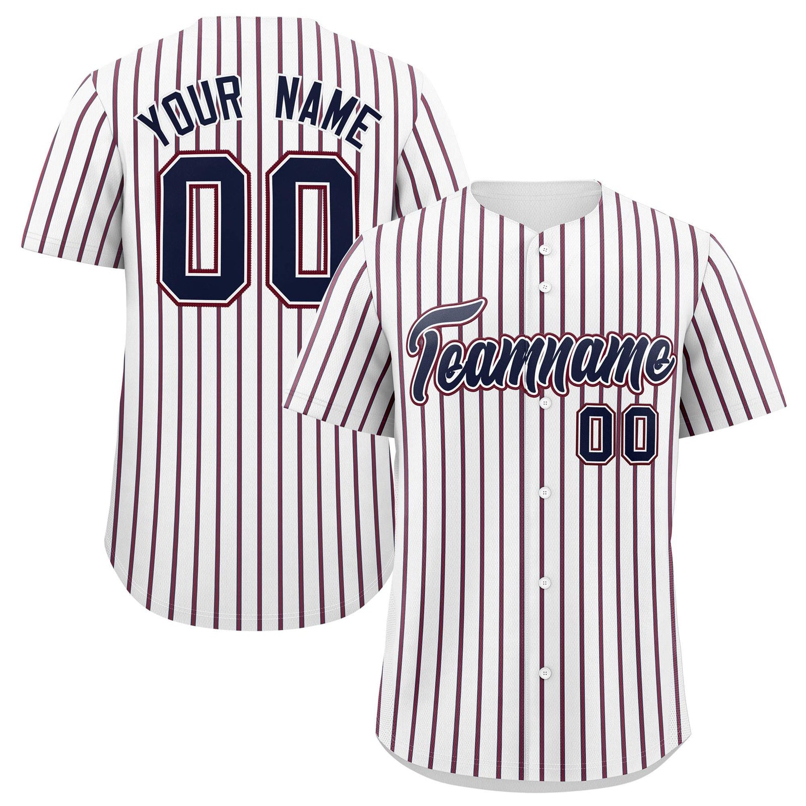 Custom White Navy Tricolor Stripe Fashion Authentic Baseball Jersey