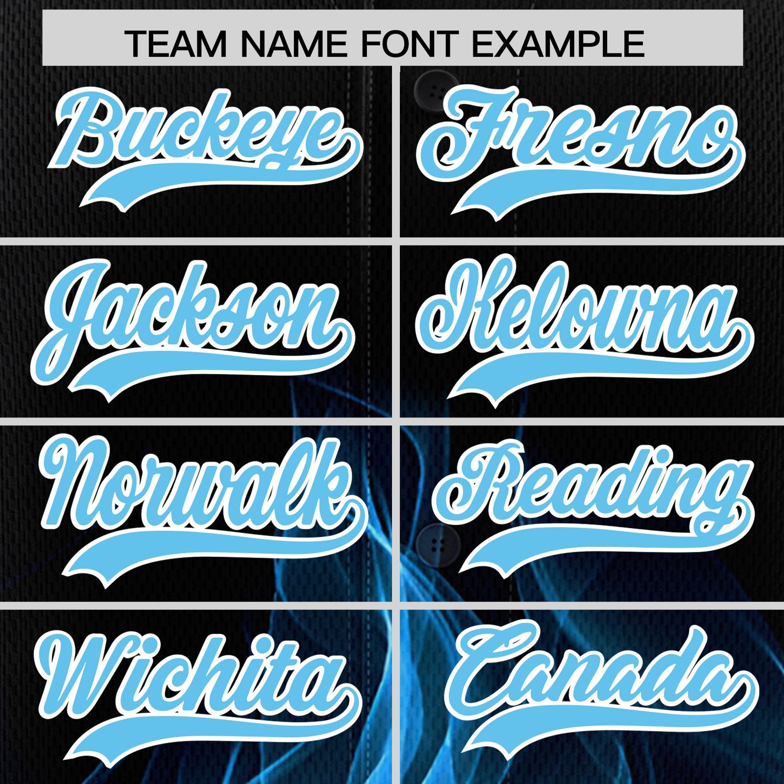 Custom Black Sky Blue White Flame Graffiti Pattern Personalization Baseball Jersey| KXKSHOP