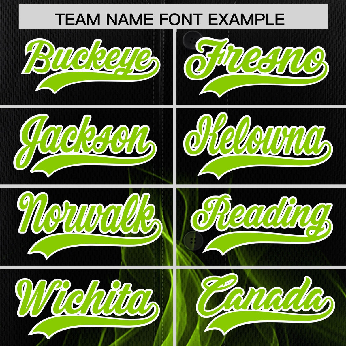 Custom Black Neon Green White Flame Graffiti Pattern Personalization Baseball Jersey| KXKSHOP