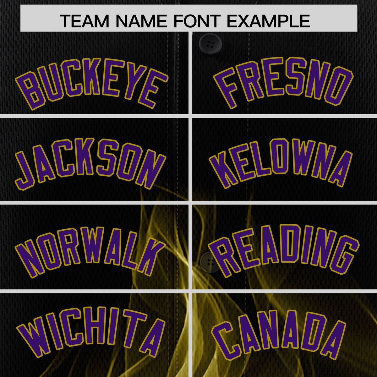 Custom Black Purple Old Gold Flame Graffiti Pattern Personalization Baseball Jersey| KXKSHOP