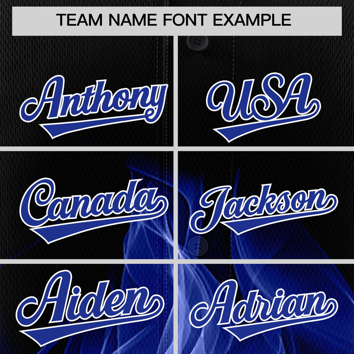 Custom Black Royal Blue White Flame Graffiti Pattern Personalization Baseball Jersey| KXKSHOP