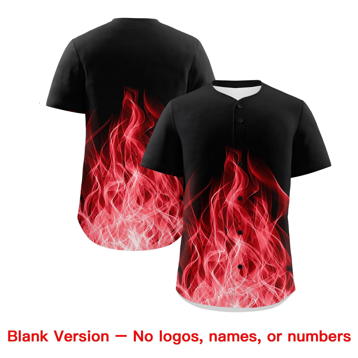 Custom Black Red White Flame Graffiti Pattern Personalization Baseball Jersey| KXKSHOP