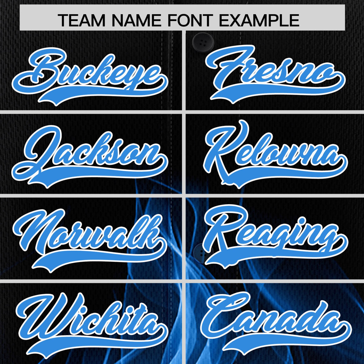 Custom Black Light Blue White Flame Graffiti Pattern Personalization Baseball Jersey| KXKSHOP