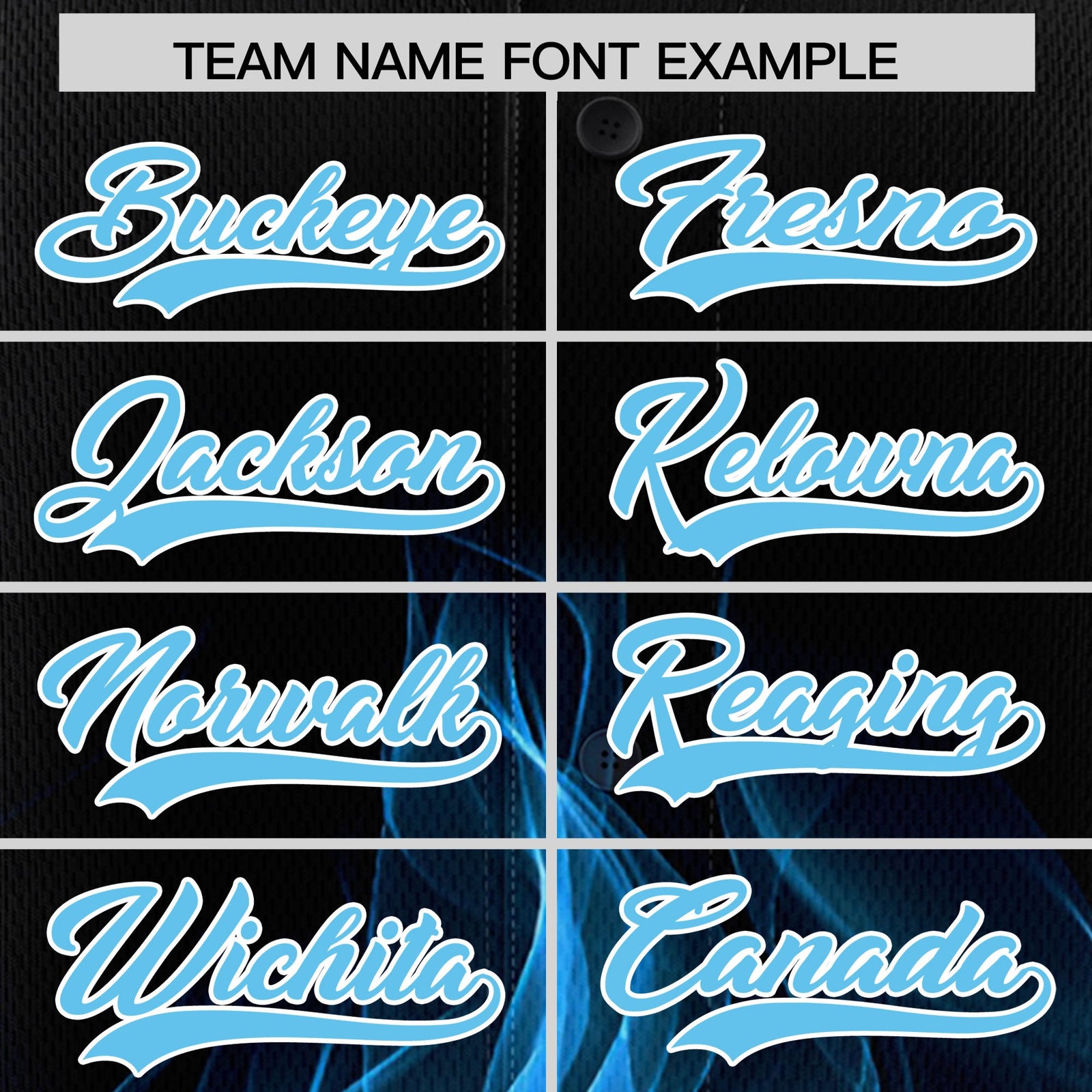 Custom Black Sky Blue White Flame Graffiti Pattern Personalization Baseball Jersey| KXKSHOP