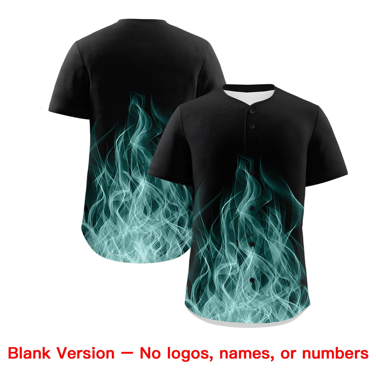 Custom Black Midnight Green White Flame Graffiti Pattern Personalization Baseball Jersey| KXKSHOP