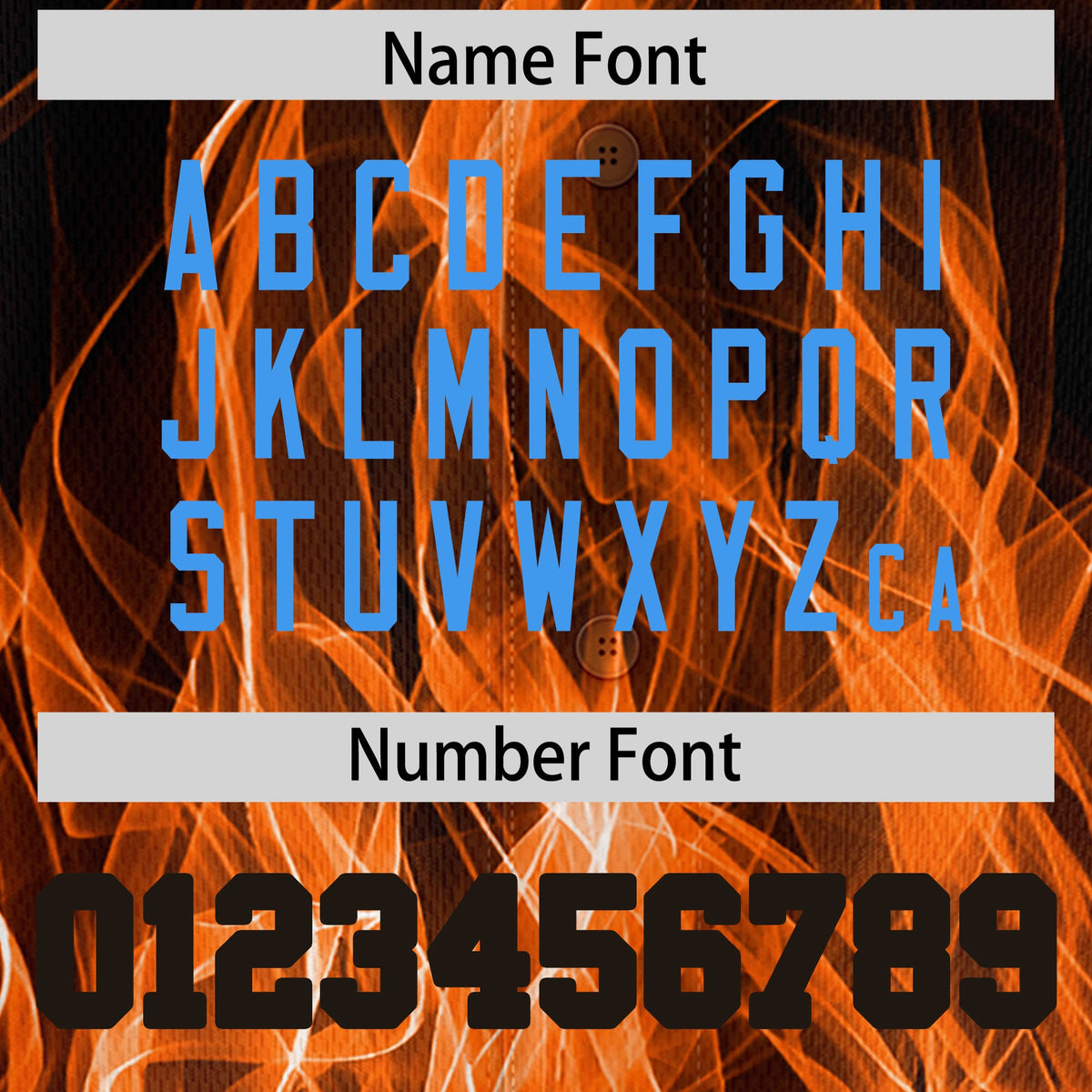 Custom Black Orange Light Blue Flame Graffiti Pattern Personalization Baseball Jersey| KXKSHOP