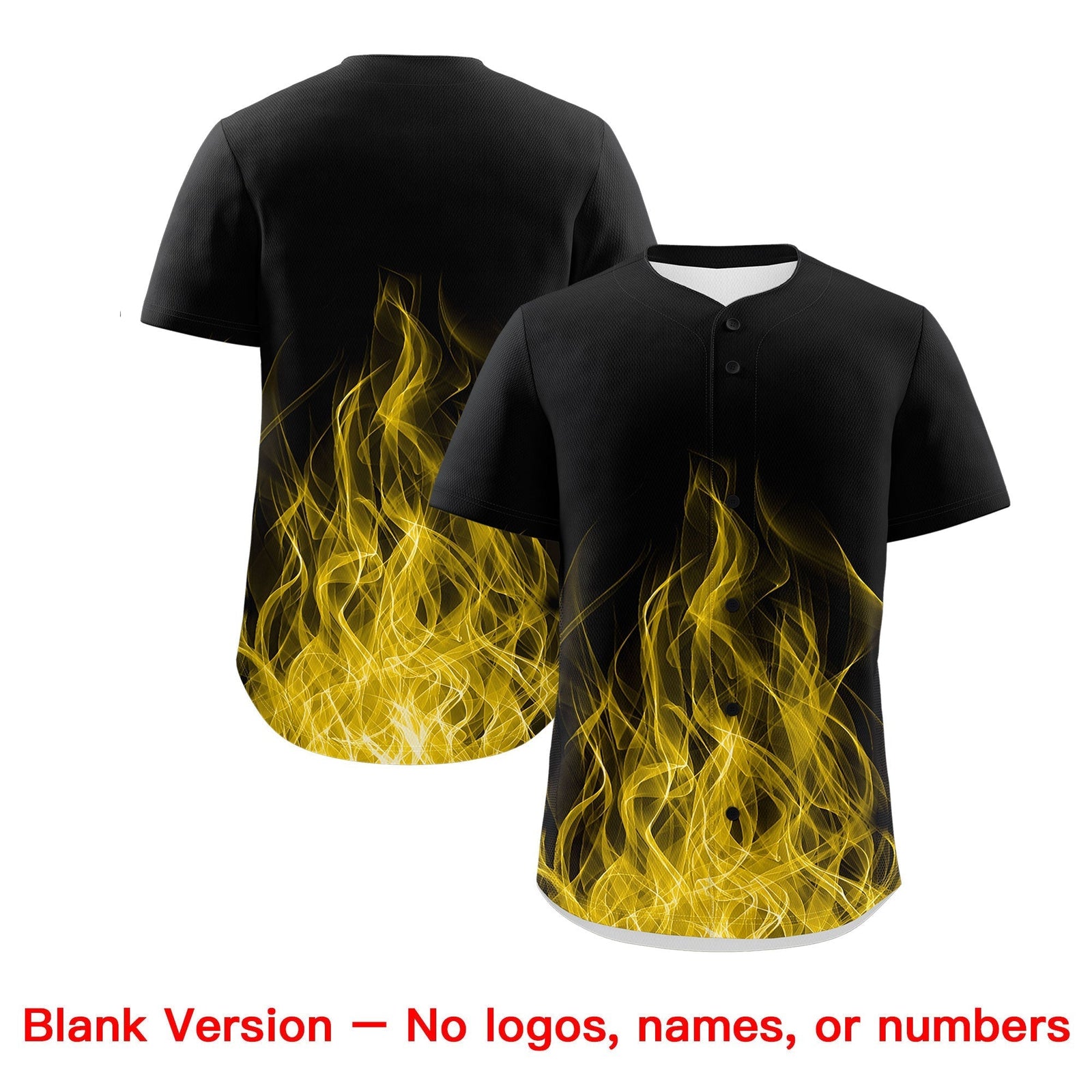 Custom Black Red Gold Flame Graffiti Pattern Personalization Baseball Jersey| KXKSHOP