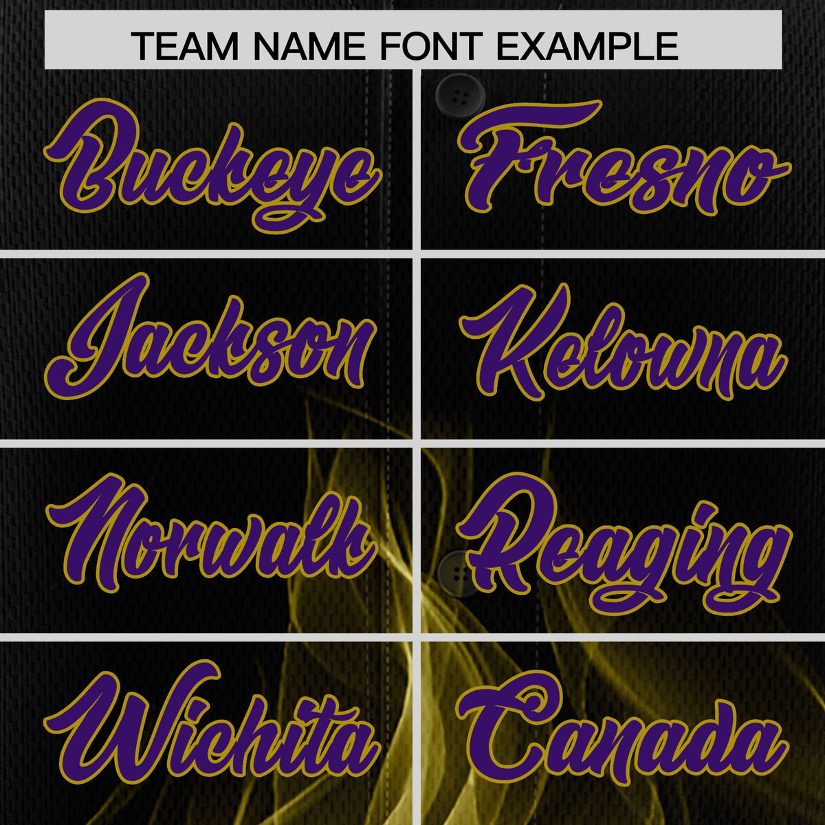 Custom Black Purple Old Gold Flame Graffiti Pattern Personalization Baseball Jersey| KXKSHOP
