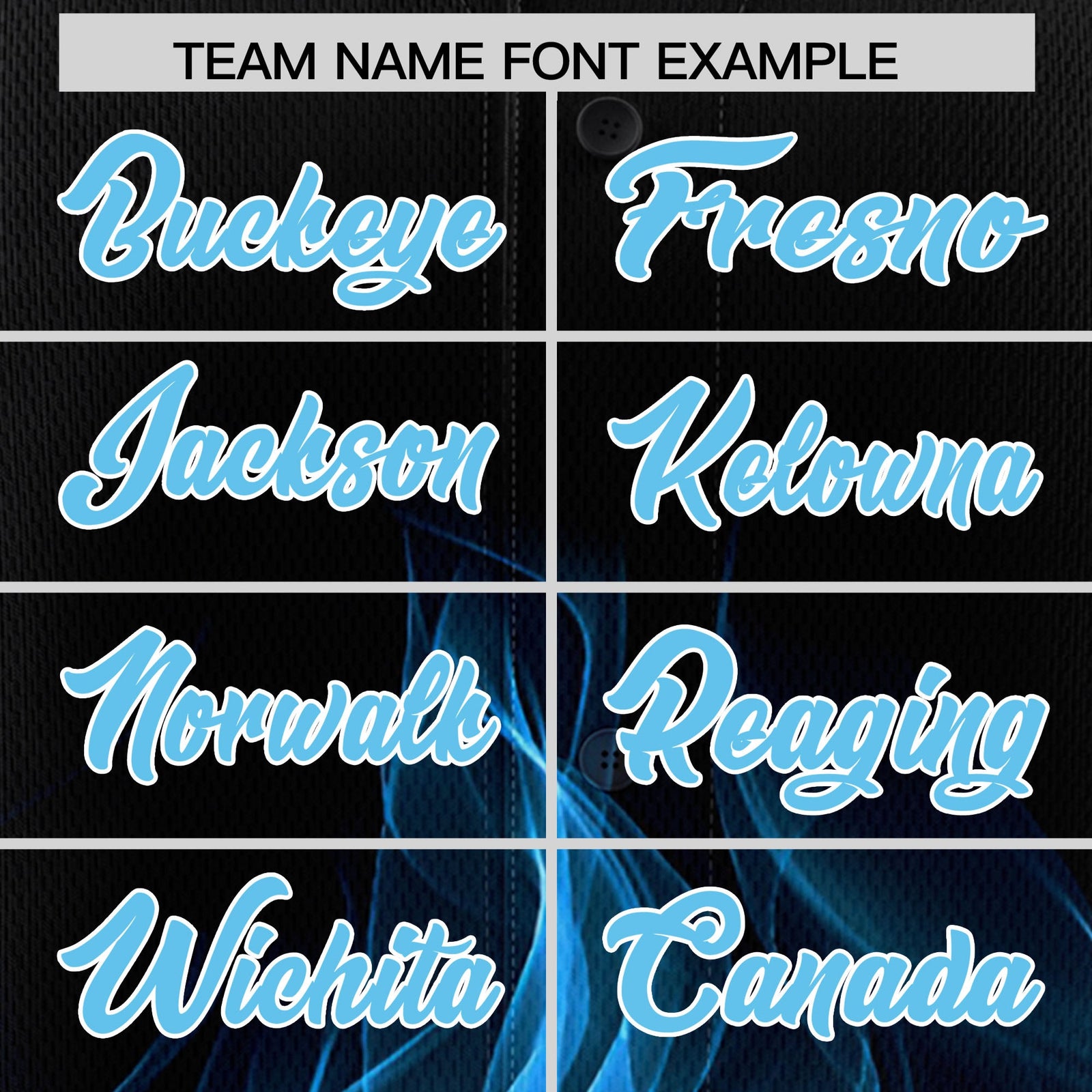 Custom Black Sky Blue White Flame Graffiti Pattern Personalization Baseball Jersey| KXKSHOP