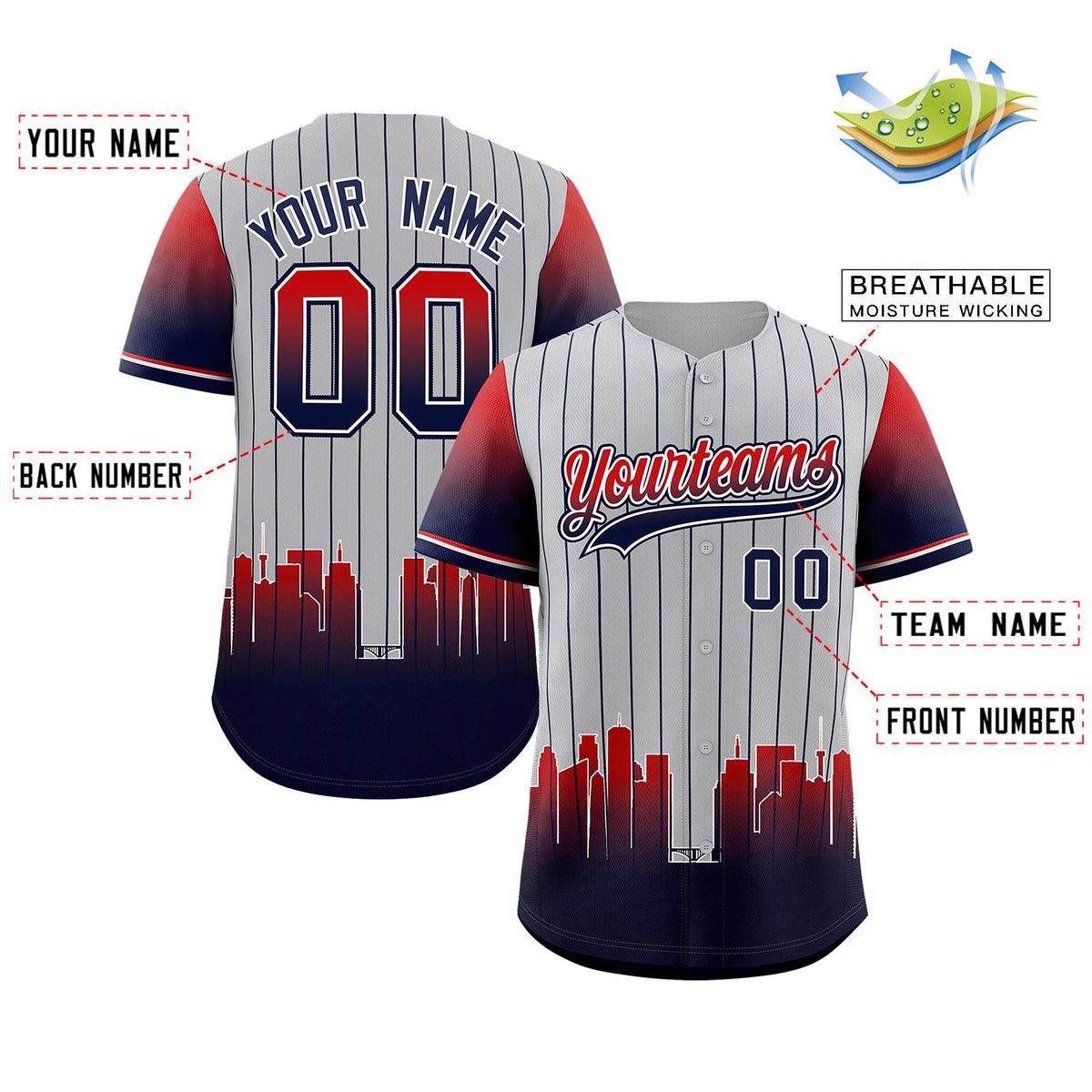 Custom Gray Minnesota-Twins City Silhouette Authentic Baseball Jersey