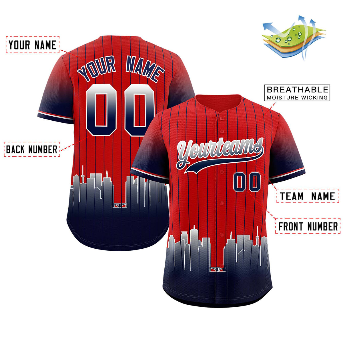Custom Red Minnesota-Twins City Silhouette Authentic Baseball Jersey