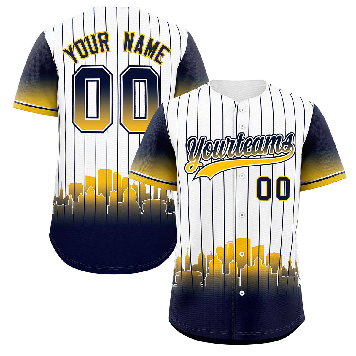 Custom White Milwaukee City Silhouette Authentic Baseball Jersey