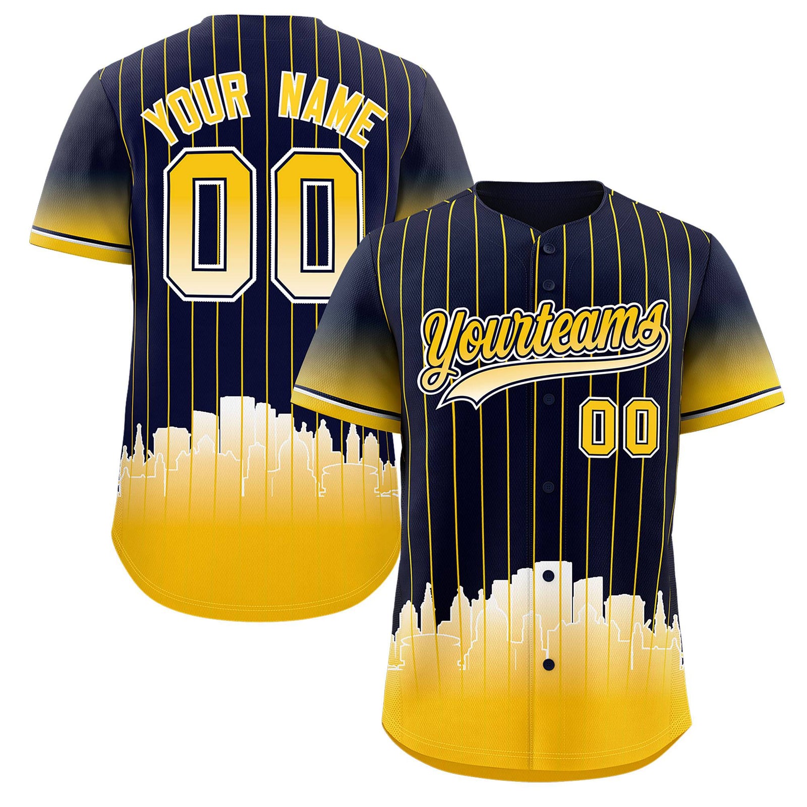 Custom Navy Milwaukee City Silhouette Authentic Baseball Jersey