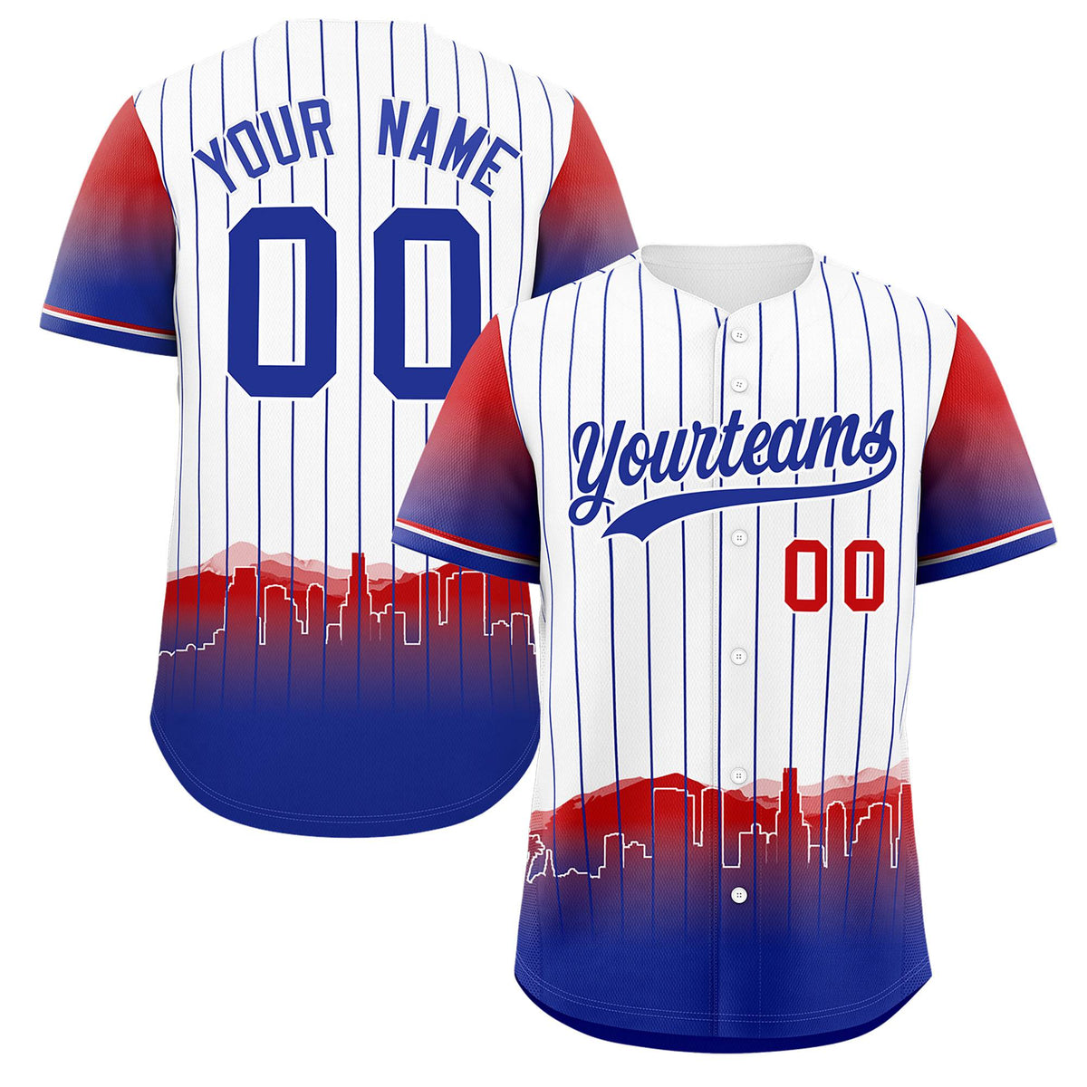 Custom White Los Angeles City Silhouette Authentic Baseball Jersey