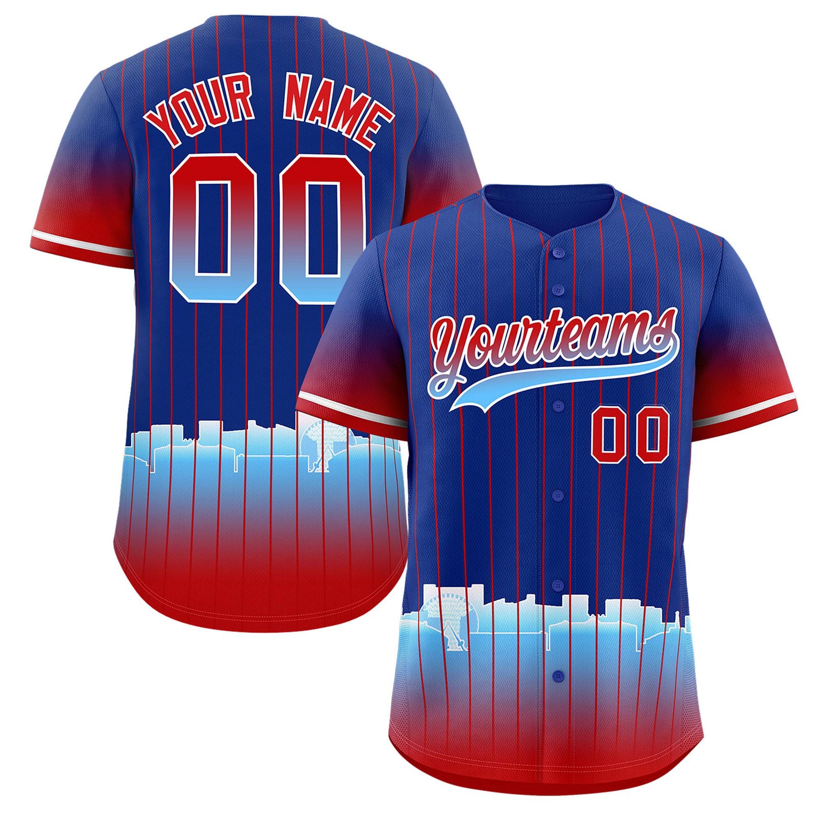 Custom Royal Arlington City Silhouette Authentic Baseball Jersey