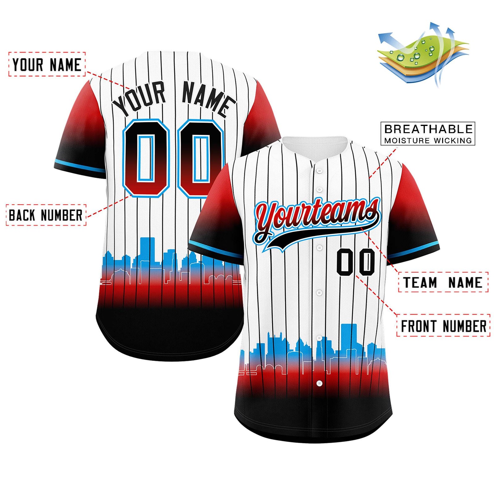 Custom White Miami City Silhouette Authentic Baseball Jersey