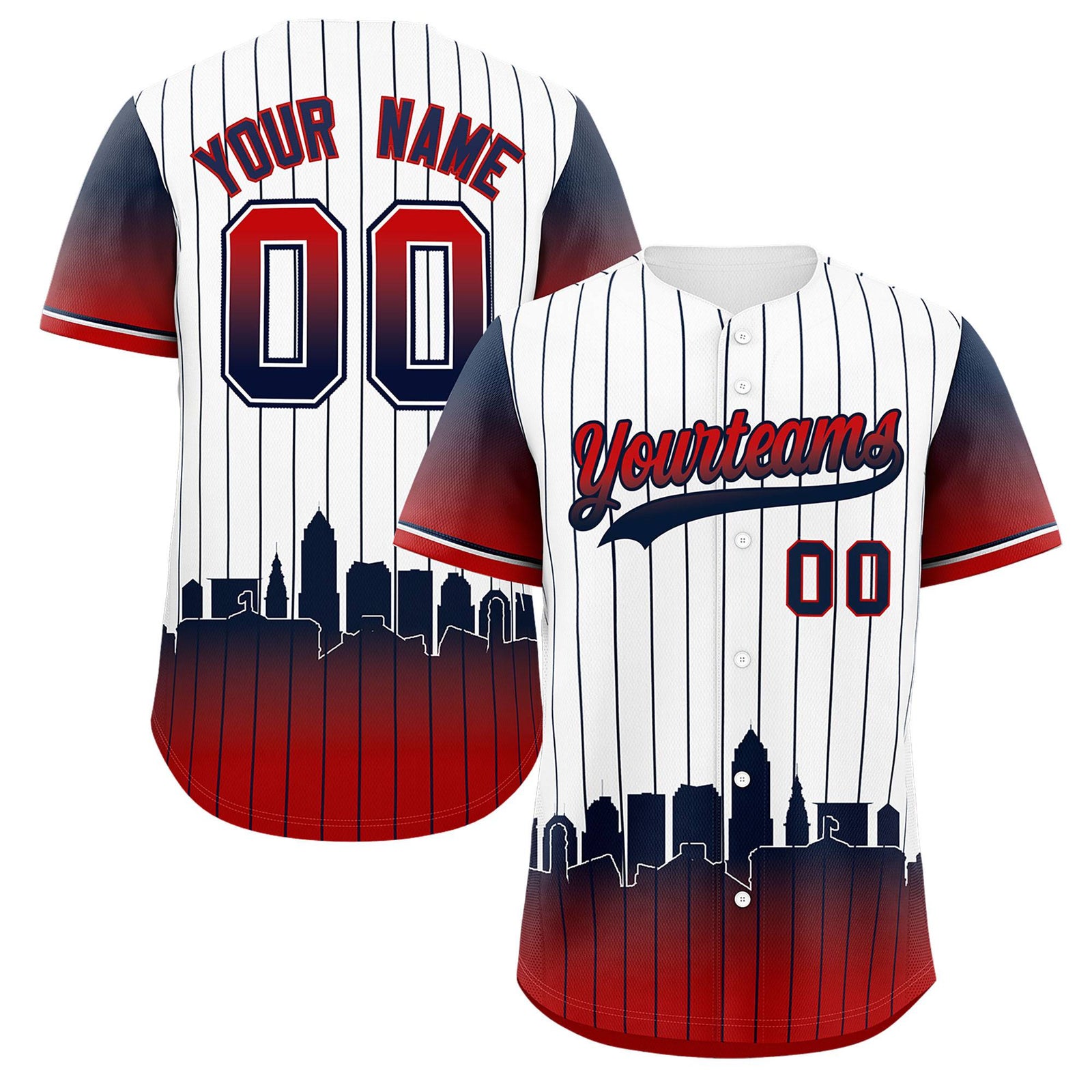 Custom White Cleveland City Silhouette Authentic Baseball Jersey